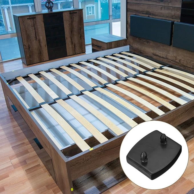 uxcell 12 Pcs 55mm x 12mm Plastic Bed Slat Center Caps, Bed Slat Cover Replacement Holders Furniture Accessories Support for Holding Securing Wooden Base, Black