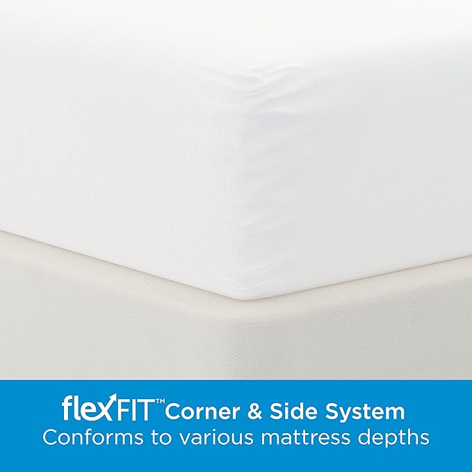 AllerEase Waterproof Mattress Protector Stain Protection King Particle Barrier Hot Water Washable Machine Washable Durable Zippered Knit Mattress Cover Stretch Corners (White)