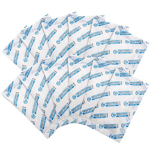 Wisesorb 30 Packs 20 Gram Silica Gel Packets, Dessicant Packs for Storage, Moisture Absorber Bag, Humidity Packs