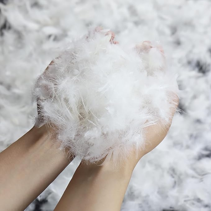 MOOX Down Feathers Pillow Filling Stuffing with 10% Goose Down 90% Feather Fluffy Blend Fill DIY Upholstery Crafts for Couch Cushions Bed Pillow Inserts Stuffing (2.0, Pounds)