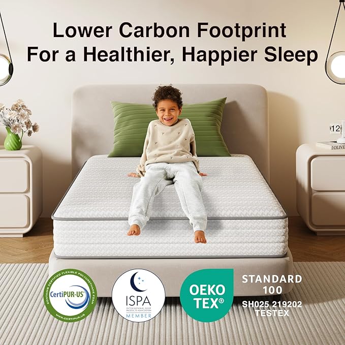 Novilla Twin Mattress, 6 Inch Twin Size Mattresses in a Box with Smarts™ Coil for Pressure Relief, Medium Plush Foam and Spring Hybrid Colchones with CertiPUR-US Certified for Kids