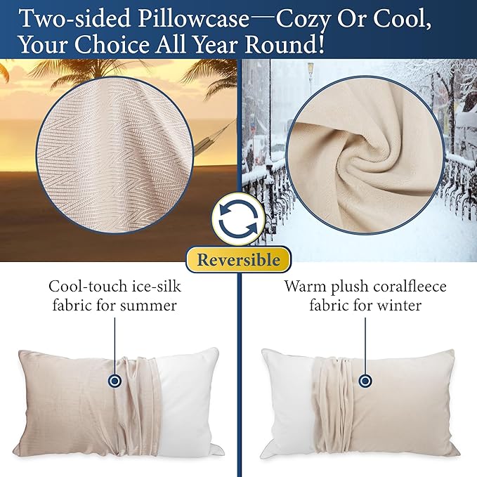 SANSWAN Goose Down Feather Queen Pillows Set of 2, Luxury Hotel Quality Pillow, Firm, Cooling