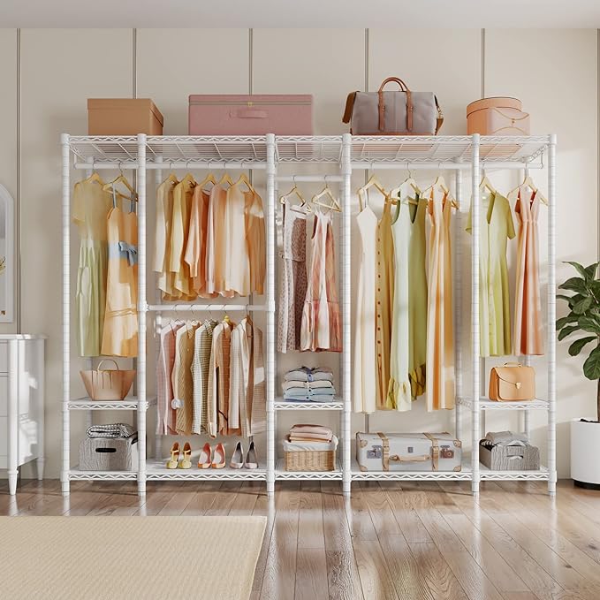 VIPEK V50 Closet Organizer System, Extra Large Heavy Duty Wardrobe Closet with Adjustable Shelves, Freestanding Clothing Rack for Bedroom, Walk-in Closet, Apartment, 1300 lbs Capacity, White