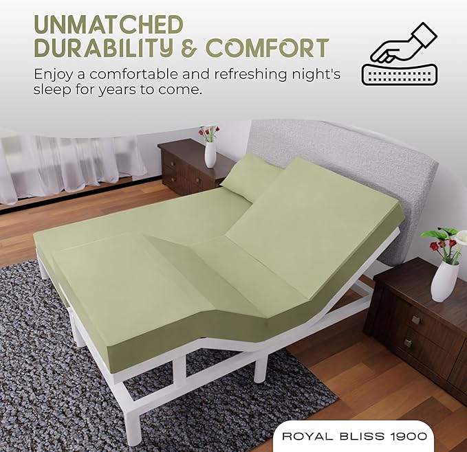 Split California King Sheets Sets - 5 Pcs Set - California King Split Sheets Sets Cal King Split Sheets for Adjustable Bed (Sage Green)
