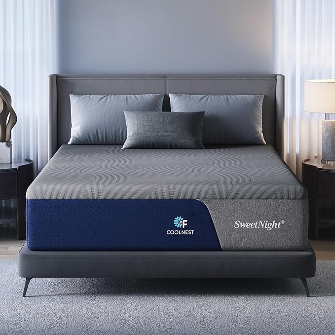 Sweetnight CoolNest 12 Inch Full Size Mattress, Cooling Memory Foam Full Mattress for Cool Night Sleep, 5-Zone Ergo Support for Pressure Relief, Medium, CertiPUR-US Certified