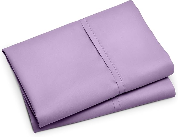 Bare Home Microfiber Pillow Cases - King Size Set of 2 - Cooling Pillowcases - Double Brushed - Lavender Pillowcases 2 Pack - Easy Care (King Pillowcase Set of 2, Lavender)