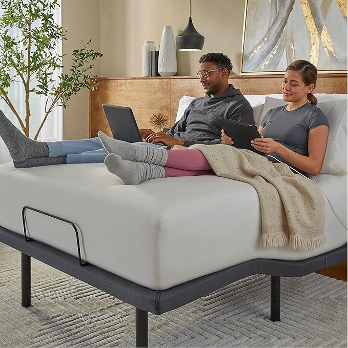 Serta baselogic Level 3 Adjustable Base Bed Frame - King - Head & Foot Adjustability, Wireless Remote, Zero-Gravity and 3 Memory Presets, Single Massage Setting, and USB A&C Charging Ports