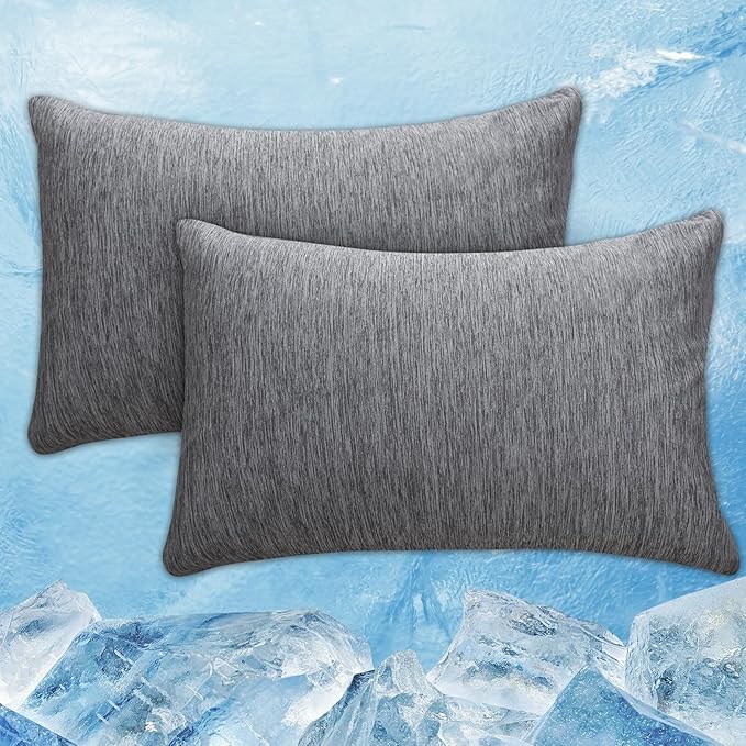 CHOSHOME Cooling Pillow Cases Zipper Pillow Covers Q-Max > 0.45 Zippered Pillowcases for Hot Sleepers, Soft, Breathable, Skin-Friendly, 4 Pack (Standard, 20"x26", Black)