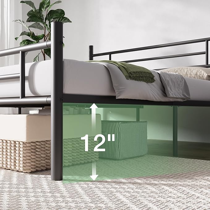 Novilla Twin Bed Frame with Headboard and Footboard, 14 Inch Metal Platform Bed Frame, Under Bed Storage, Strong Metal Slats Support, Mattress Foundation No Box Spring Needed