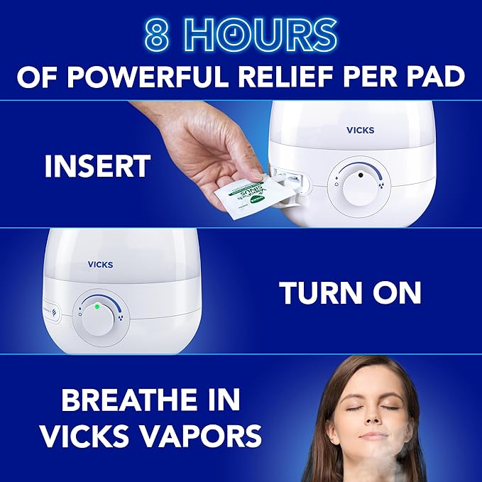 Vicks VapoPads Plus with Sinus Relief Formula - Vapor Pads Refill for Vicks Humidifiers and Steam Inhalers, Scent Pads for Congestion Relief, 20-Pack, Box Color May Vary