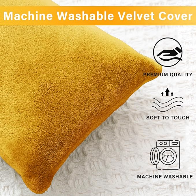 1 MIDDLE ONE 2 Pack Small Pillow, Memory Foam Mini Pillow 11 X 7 Inches for Travel, Sleeping, Nap and Neck, Knee, Lumbar Support, Tiny Cushion for Pet, Dogs (Golden Yellow)