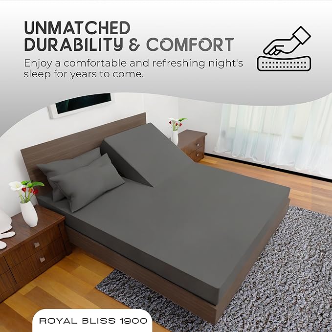 Top Split California King Sheet Set for Adjustable Bed 4 Pcs, Double Brushed Microfiber Split Head Sheets, Ultra Cooling 16in Deep Pocket Wrinkle Resistant (Dark Grey)