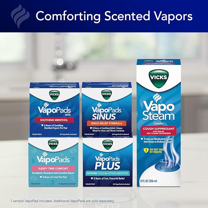 Vicks EasyCare Plus Top Fill Filter-Free Cool Mist Humidifier, Small Room–For Vapors 2 Ways –Works with Vicks VapoPads and VapoSteam, White