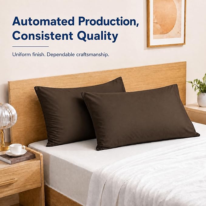 ZPECC Pillow Cases King Size Set of 12, 20x36 Envelope Closure Pillowcases, Soft Plain Brushed Microfiber Covers Hypoallergenic Breathable, Brown