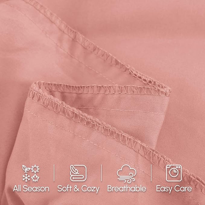 Elegant Comfort Luxury Ultra-Soft 1-Piece Body Pillowcase - 1500 Premium Hotel Quality Microfiber Double Brushed - Wrinkle Resistant, Body Pillowcase Size, Dusty Rose