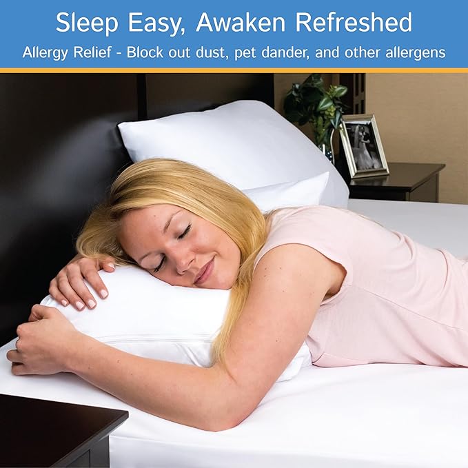 Full Size Mattress or Box Spring Encasement (5" to 8" Depth) - Low Profile Waterproof Zippered Protector Hypoallergenic Premium Bed Cover Protects from Dust Allergens