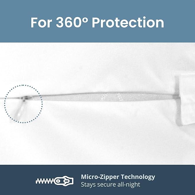 SafeRest Zippered Mattress Protector - Premium 12-15 Inch Waterproof Mattress Cover for Bed - Breathable, Noiseless Washable Mattress Encasement - King