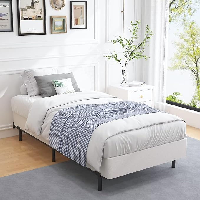 ALDRICH Twin XL Box Spring 9 Inch, 1500lbs Heavy Duty Metal Frame Mattress Foundation, Non-Slip/No Noise/Easy Assembly/Easy Clean Cover