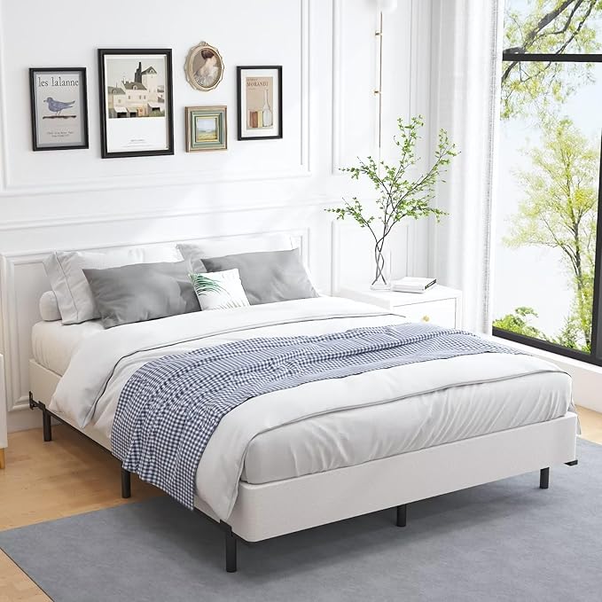 ALDRICH Box Springs Full 9 Inch, Heavy Duty Metal Frame Mattress Foundation with Easy Clean Cover, Noise Free, Easy Assembly