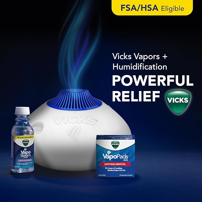 Vicks VapoPads with Original Menthol Formula - Vapor Pads Refill for Vicks Humidifiers and Steam Inhalers, Scent Pads for Congestion Relief, 20-Pack, Box Color May Vary
