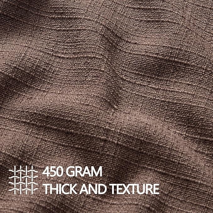MIULEE Pack of 2 Thick Textured Couch Throw Pillow Covers, Dark Brown Decorative Pillow Covers 20x20, Neutral Linen Cushion Cases for Sofa Bed Living Room Modern Farmhouse Home Decor, No Filling