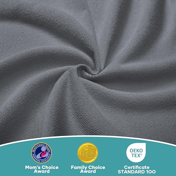 OhGeni 100% Waterproof Mattress Protector, King Grey Size, Fitted Sheet with Deep Pockets, 6''-18'', Premium Noiseless Breathable Soft Material, Mattresses Cover for Bed