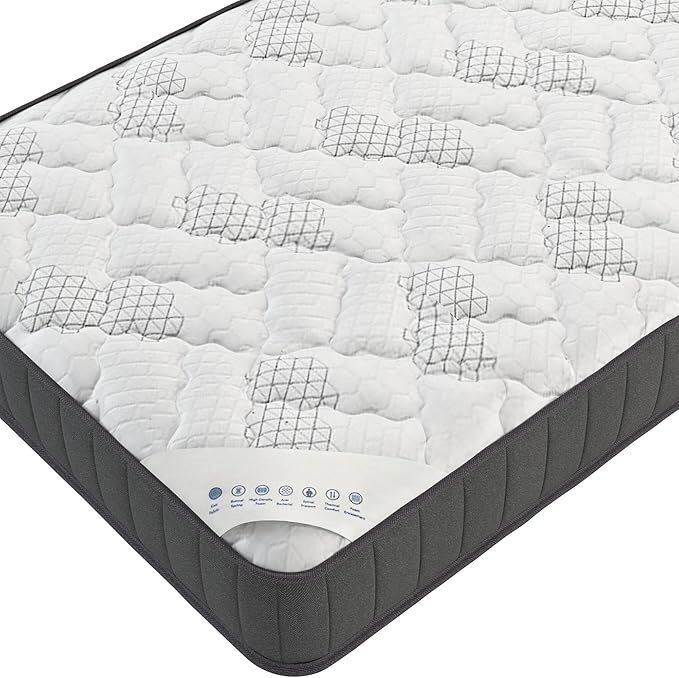 Ottomanson Twin XL 9" Hybrid Mattress - Medium Firm Support - Made in USA - Individually Pocketed Coils & CertiPUR-US Foam - Fiberglass-Free - Bed in a Box