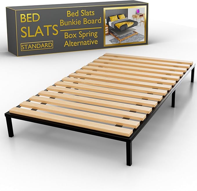 Treaton, 0.68-Inch Horizontal Wooden Bunkie Board/Bed Slats, 72" x 39", Beige