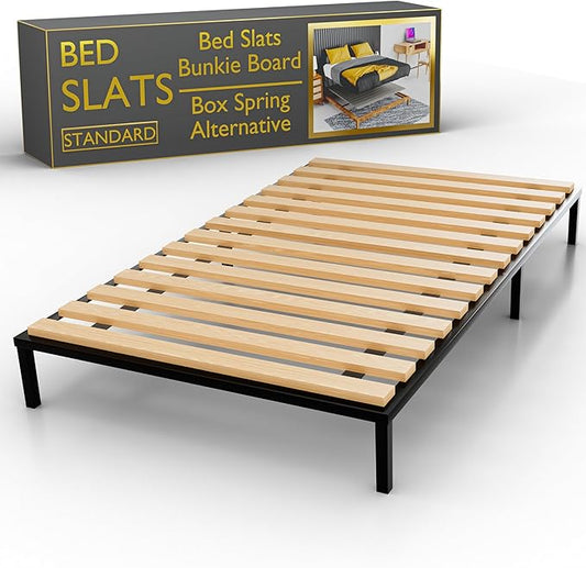 Treaton, 0.68-Inch Horizontal Wooden Bunkie Board/Bed Slats, 72" x 39", Beige