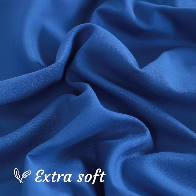 NTBAY Standard Pillow Cases Set of 2, 2 Pack Brushed Microfiber 20x26 Pillow Cases, Soft, Wrinkle, Fade, Stain Resistant Royal Blue Pillow Cases with Envelope Closure, 20x26 Inches, Royal Blue