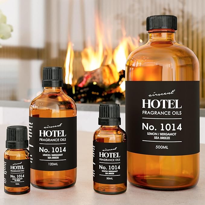 AirScent Hotel Diffuser Oil No. 1014 - The Iconic 5-Star Hotel Coastal Blend - Lemon Bergamot Sea Breeze - 10 mL Premium Fragrance Oil for Ultrasonic and Waterless Diffusers and Crafting