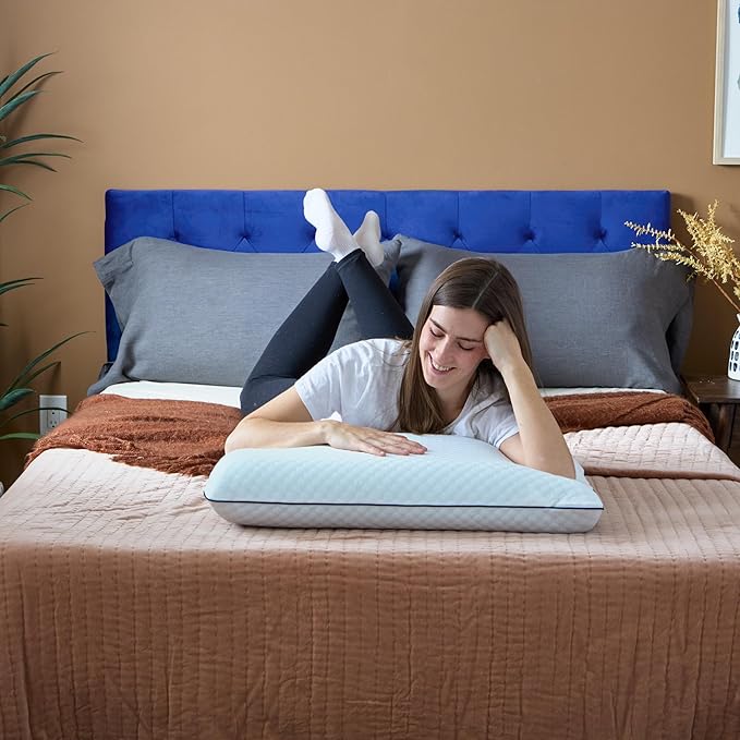 WEEKENDER Gel Memory Foam Pillow - Queen Size - 2-Pack - Medium Firm Feel - Neck & Shoulder Support - For Back & Side Sleepers - Home, Hotel, & Hospital Essentials