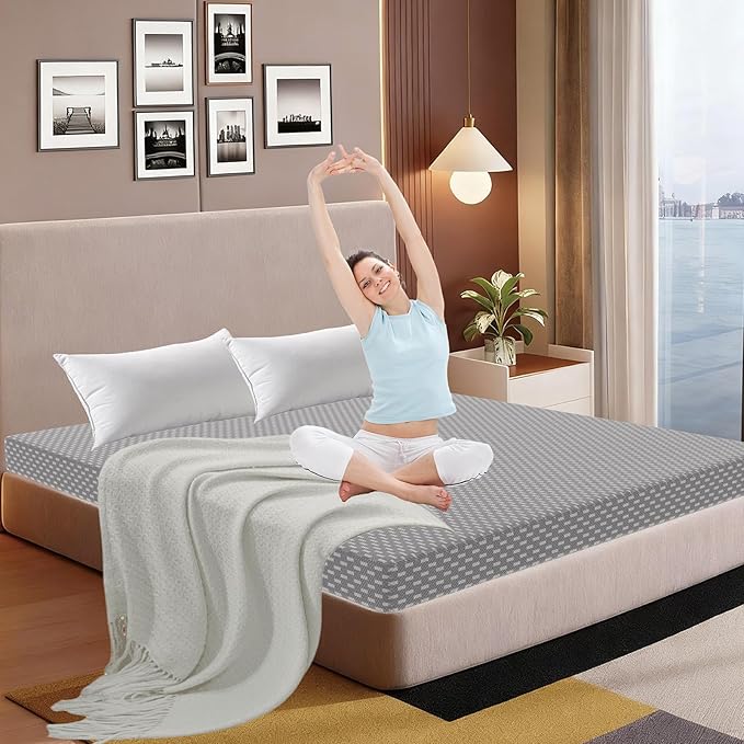 Full size Mattress, 3 Inch Memory Foam Full/Double Bed Mattress in A Box, Pressure Relief with Medium Firm Support, Machine Washable Mattress Protector with Zipper Removable Cover (Grey, Full/Double)