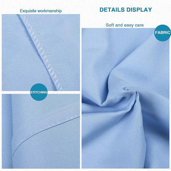 FLXXIE King Pillow Cases Set of 2, Soft Microfiber Pillow Covers with Envelope Closure, Wrinkle, Fade and Stain Resistant Pillowcases, 20x36, Sky Blue