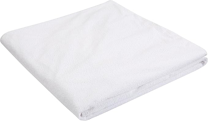 Amazon Basics Waterproof Breathable Mattress Protector, King Size, 18 inch Deep, Machine Washable, White