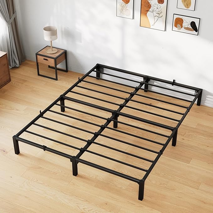 GarveeHome 10 Inch King Bed Frame, Heavy Duty Metal Platform Bed Frame with Iron Slat Support, No Box Spring Needed, Tool-Free Assembly, Supports 800 Lbs