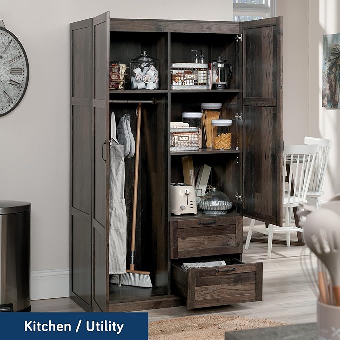 Sauder Miscellaneous Storage Wardrobe/Storage Cabinet/Pantry Cabinet, Reclaimed Pine Finish