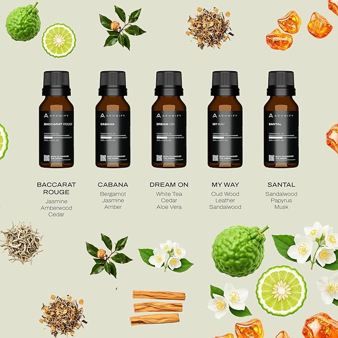 Diffuser Oil Gift Set, 20ml / 0.67 fl oz. Oil Set, Hotel Scent Diffuser Oil, Hotel Fragrance Oil for Diffuser, 5 Pack of Essential Oils, Scents Inspired by Luxury Hotels