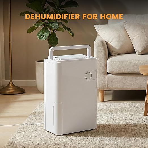 80Pints Dehumidifier with Drain Hose, 5,500 Sq.Ft Dehumidifier for Basement, 5L/1.32 Gallon Tank, Energy Star Cert. 42dB, Humidity Display Ring, Humidity Remover for Home, Bedroom & Bathroom