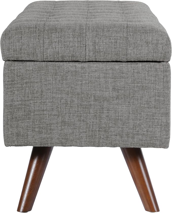 HomePop Modern Tufted Storage Bench - Medium Gray