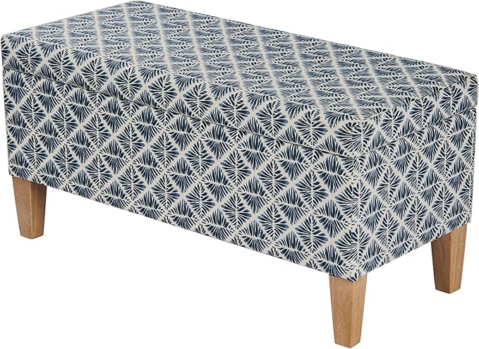 HomePop Large Decorative Storage Bench - Blue Geometric Pattern