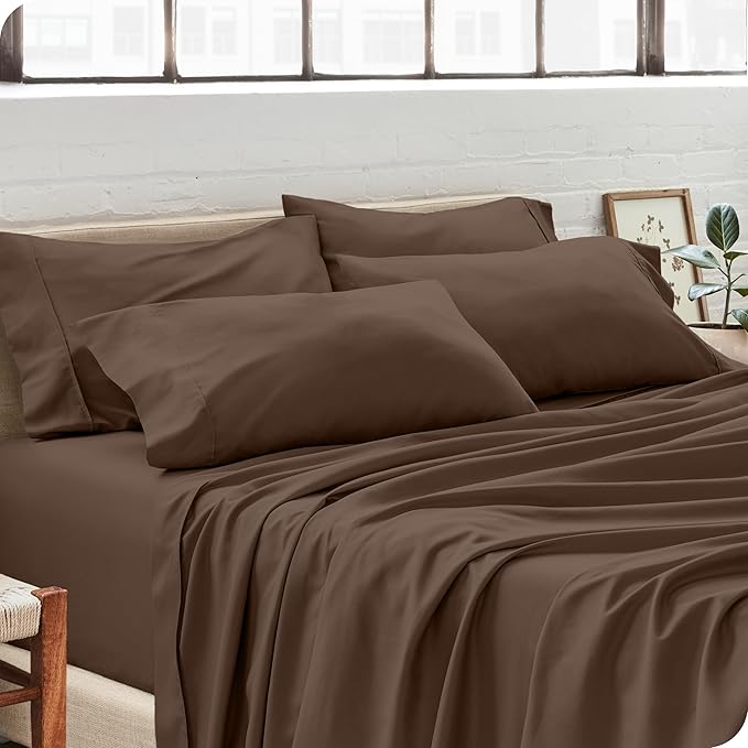 Bare Home Microfiber King Size Pillowcases - 4 Pack, Cocoa, 20x40