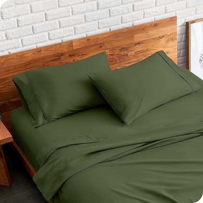Bare Home Microfiber Pillow Cases - Standard/Queen Size Set of 2 - Cooling Pillowcases - Double Brushed - Cypress Pillowcases 2 Pack - Easy Care (Standard Pillowcase Set of 2, Cypress)