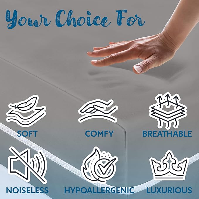 Guardmax Queen Mattress Encasement with Zipper, Waterproof, Bed Bug Proof, and Dust Mite Proof Mattress Protector for Queen Size Bed up to 12" Deep, Zippered All Around Jersey Knitted Mattress Cover
