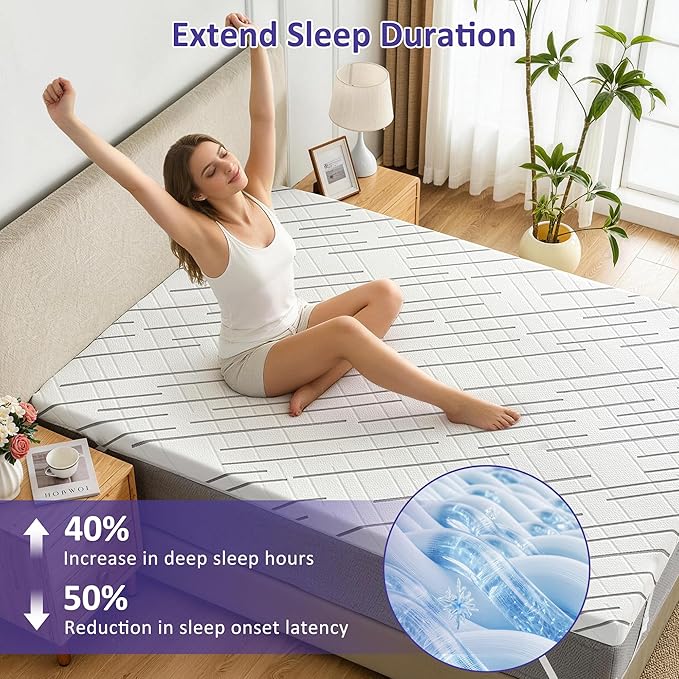 3 Inch Gel Memory Foam Mattress Topper King Size with Removable & Washable Viscose Made from Bamboo Cooling Breathable Cover, Soft Bed Topper for Back Pain, CertiPUR-US Certified