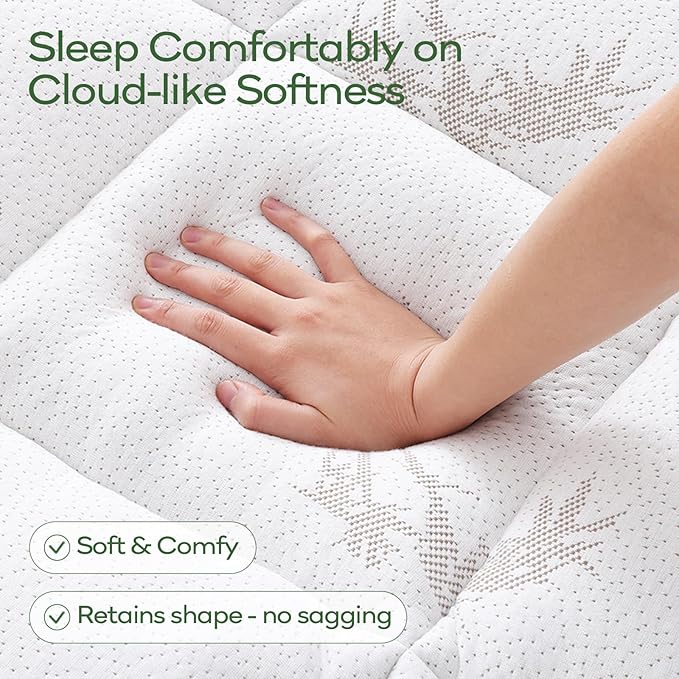 OLANLY Twin Mattress Topper – Viscose Made from Bamboo, Cooling Soft Twin Pillow Top Mattress Pad for Back Pain Relief, Plush Down Alternative Fill Bed Topper with Elastic Deep Pocket, White