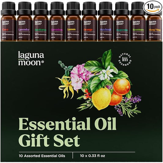 Essential Oils Set - Top 10 Gift Set Blends for Fragrance, Diffusers, Humidifiers, Aromatherapy, Cars & Home Products, Room Sprays, Candle Making, Yoga - Fragrance Oils for Botanical Fresheners Making