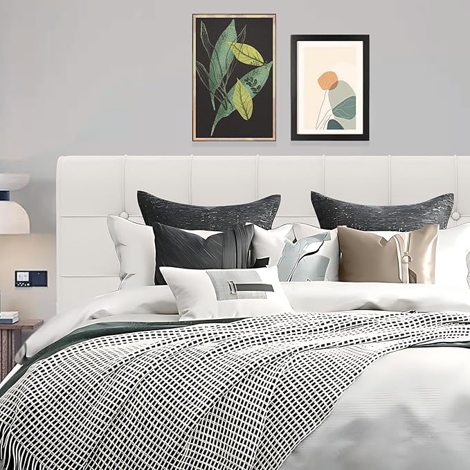 Twin Headboard, 39"W Upholstered Headboard with 60-Second Dual-Mount Installation - Quiet Non-Slip High-Density Foam Headboard with Side Storage Pockets, Slim Profile for Dorm/Adjustable Beds/Rentals