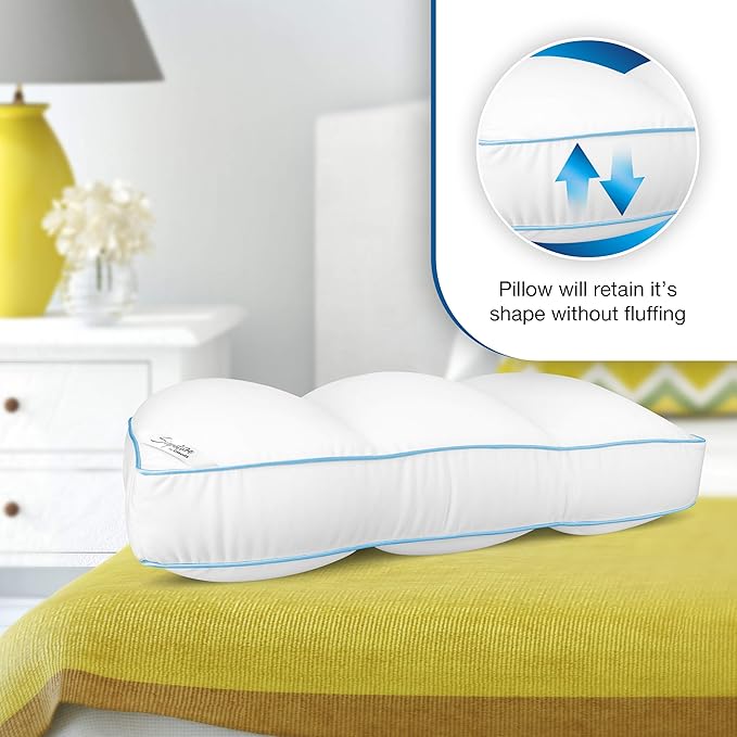 Cloudz Signature Premium Hypoallergenic Stay Cool Ultra Soft Microbead Bed Pillow - White