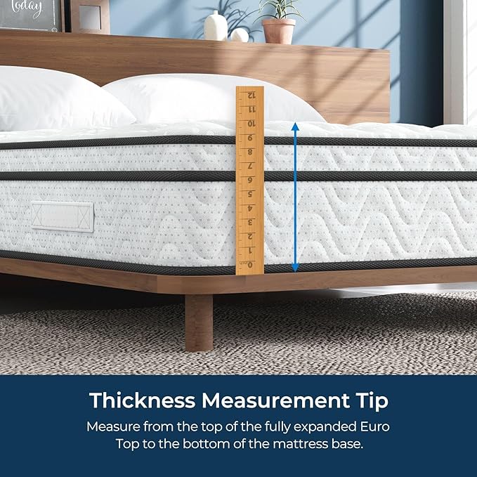 Vesgantti Queen Size Mattress 10 Inch, Fiberglass-Free | Cool Sleep Hybrid Mattress in a Box - Memory Foam & Pocket Springs, Ergonomic Design, Pressure Relief, Medium Firm Feel, 60"×80"×10"